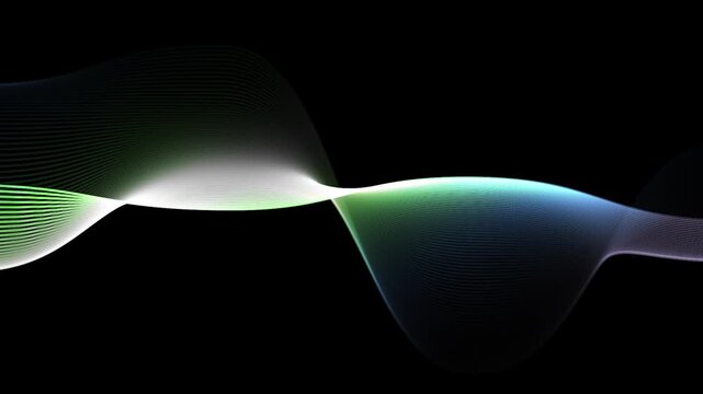Futuristic Glowing Line Wave Motion Loop on Dark Background