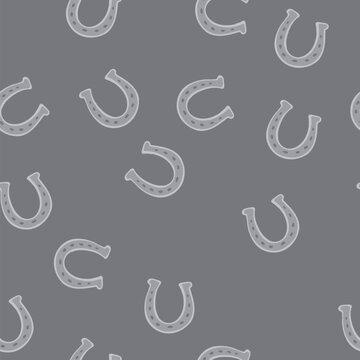 pattern lucky horseshoe cartoon. clover western, howdy engraving, chance logotype lucky horseshoe sign. seamless vector illustration