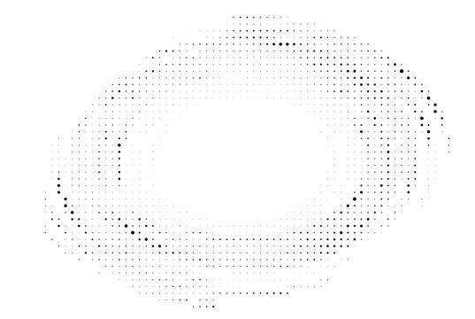 Circular Halftone Dot Gradient on White Background