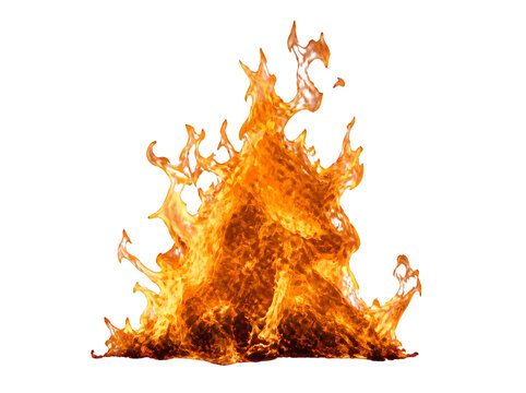 Bright orange and yellow fire flames burning intensely