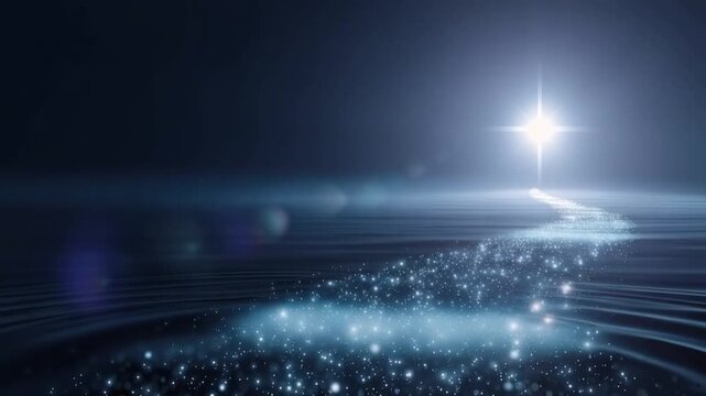 A luminous path of shimmering stardust leads to a radiant star in the distance. ..Created with Generative AI, not depicting real subjects.