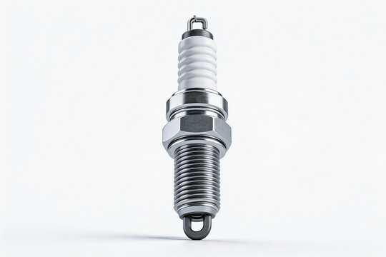 Automotive Spark Plug Isolated on White Background