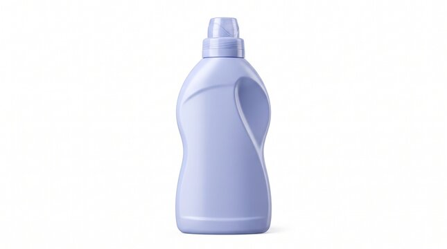 Purple plastic laundry detergent bottle, blank liquid fabric softener container, household cleaning product mockup for branding isolated PNG with Transparent Background