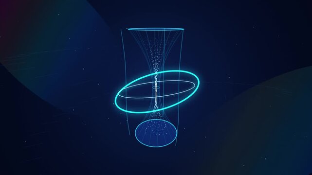 Abstract Cosmic Hourglass Loop 10s Digital Video Motion Graphic Asset Showing A Stylized Glowing Technological Interface Design For Media Projects