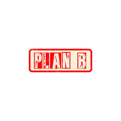 Red rubber stamp with the text plan b inside a rectangular frame for business strategy and backup concepts © Izaan