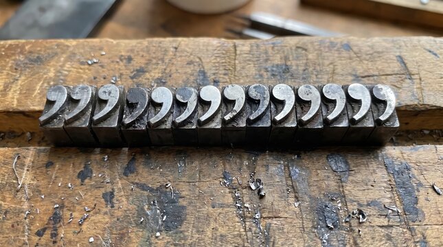 Metal letterpress type spelling out the words veteran day for a patriotic holiday celebration or memorial tribute