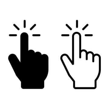 click here icon hand cursor pointing finger