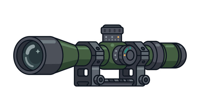 Dark green military grade sniper rifle scope.