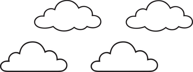 Obraz premium Set of Four Cute Cloud