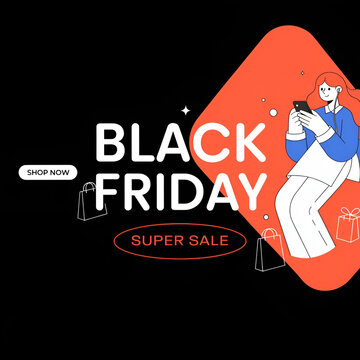black Friday super sale web banner template