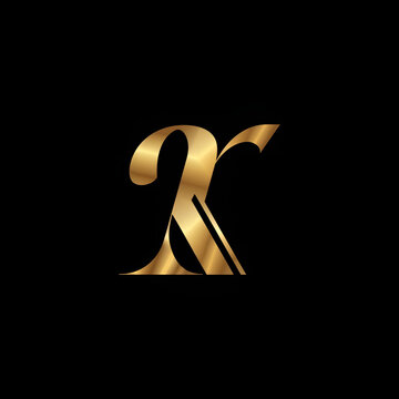 luxury letter r logo template in gold color modern