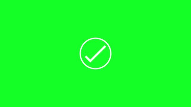 Abstract check mark symbol in circle icon. chick mark icon, ok button animation, payment successfully send check mark icon