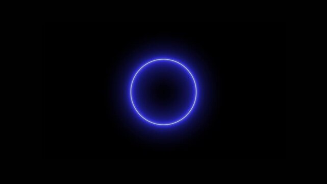 Neon circle frame loading icon. Abstract circle loading frame animation. circle glow border concept on the transparent background.