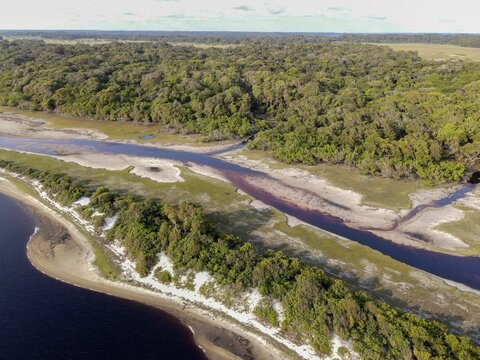 Landscape in Loango National Park, Parc National de Loango, aerial view, Ogoou&eacute;-Maritime Province, Gabon