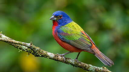 Fototapeta premium Beautiful small wild bird sitting on branch