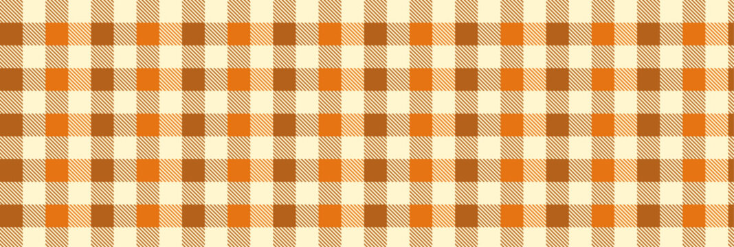 Warm fall orange and brown vector buffalo plaid seamless vector pattern