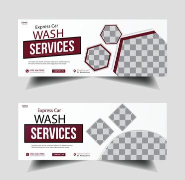 Professional car wash maintenance service social media advertisement banner