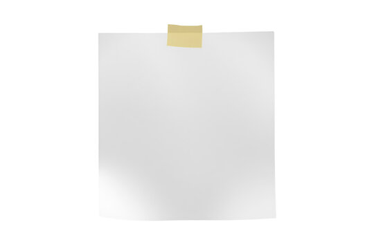 Blank white paper attached with tape