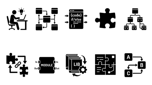 Software Development and Programming Icons Set