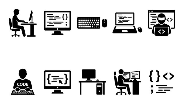 Set of programming and software development icons