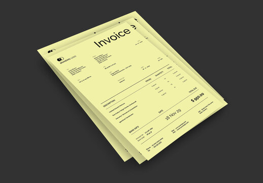 Minimal Modern Creative Invoice Template Layout