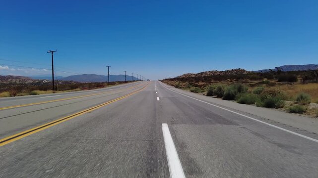 Angeles Crest Highway Summer Eastbound 7 Wrightwood to Mormon Rock 12 Front View Driving Plate Angeles National Forest California USA