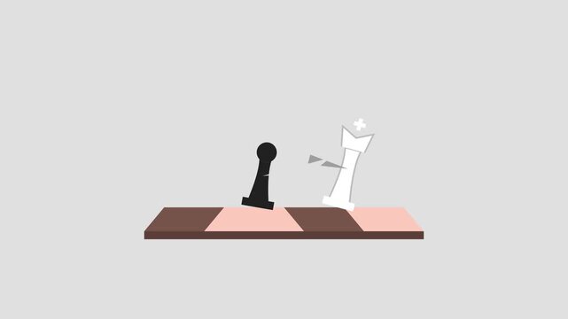 Chess Pawn Defeats King on Checkered Board for World Chess Day