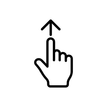 Finger swipe up gesture icon vector for touch screen and mobile app