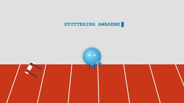Stuttering Awareness Conceptual Animation with Hurdle Race Track