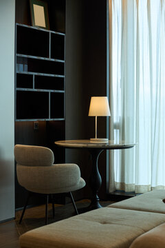 hotel bedroom table and  chair