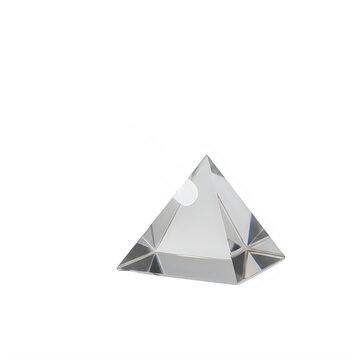 Shiny geometric triangular pyramid illustration isolated on transparent background