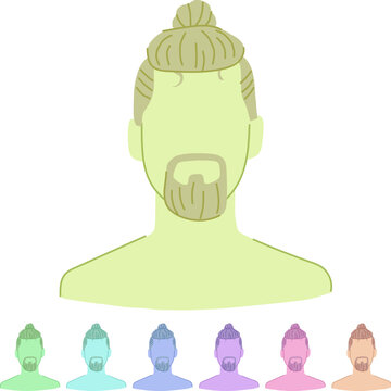 quiff hairstyles for men cartoon. buzzcut crewcut, manbun sidepart, combover spiky quiff hairstyles for men sign vector