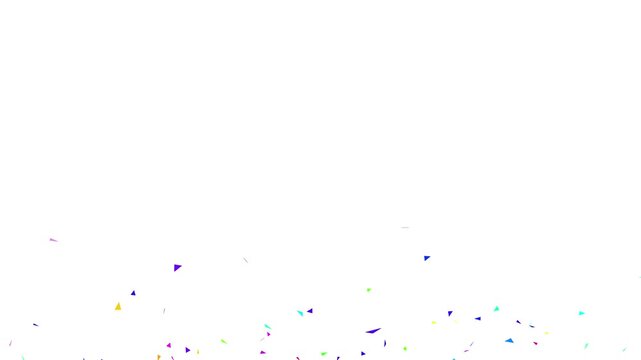 colorful confetti explosions on White backgrounds. Falling colored confetti animation. holiday or party abstract, confetti Blast, glitter foil confetti multicolor 4k.