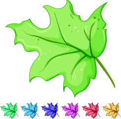 Obraz premium canadian maple leaf cartoon. autumn flag, symbol yellow, tree foliage canadian maple leaf sign colorful illustration