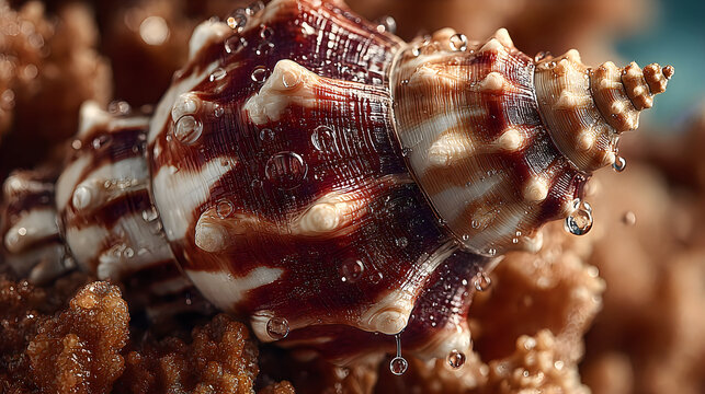 Detailed marine shells unique textures natural colors ocean aesthetic Image illustration
