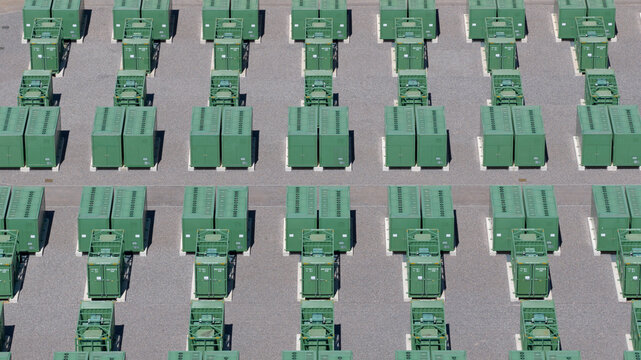 Aerial view of battery energy storage system infrastructure