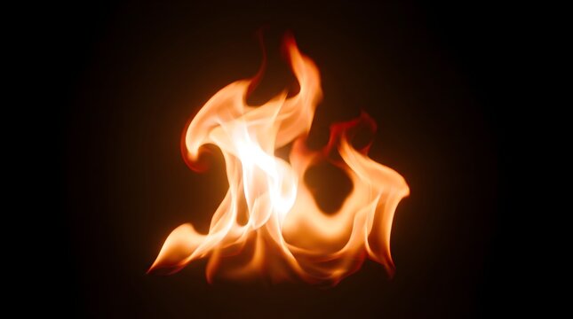 Dynamic Orange Fire Flame Dancing in the Dark