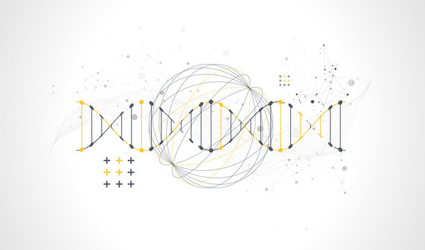 Abstract scientific background with DNA molecular structure.