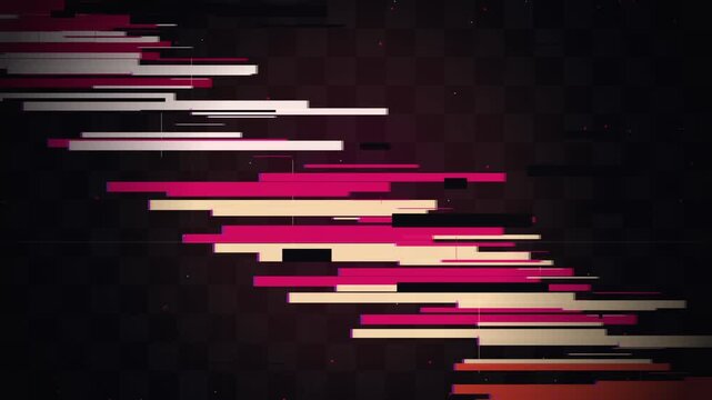 Abstract colorful horizontal bars gradient design with digital glitch effect