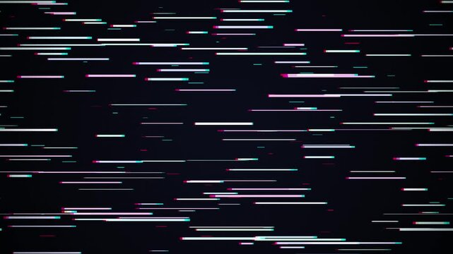 Abstract digital glitch effect with colorful horizontal lines on transparent background