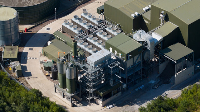 Biowaste treatment facility with industrial processing equipment