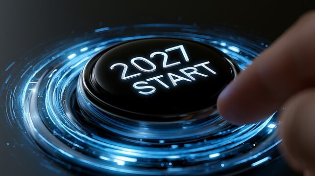 2027 start button with finger pressing