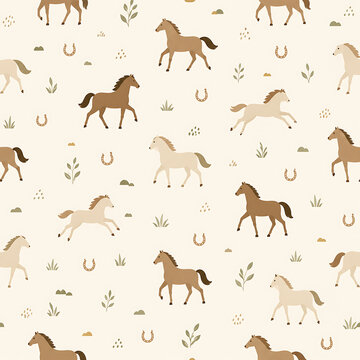 Minimal Horse Seamless Pattern