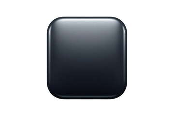 Obraz premium Glossy Black Rounded Square Button