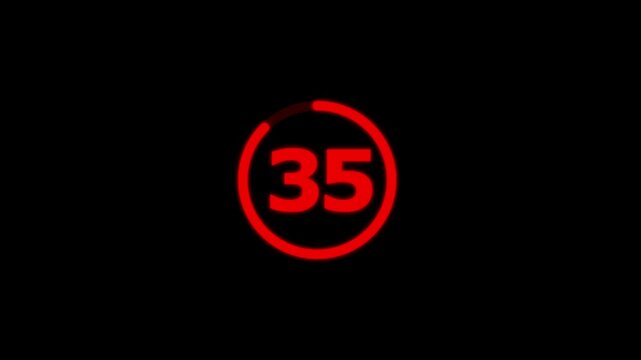 Countdown timer from 40 to 0 seconds real time. Modern flat design of countdown animation isolated on transparent background with alpha channel 40 Seconds Digital Countdown Timer Animation