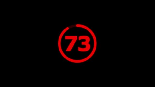 Countdown timer from 80 to 0 seconds real time. Modern flat design of countdown animation isolated on transparent background with alpha channel 80 Seconds Digital Countdown Timer Animation