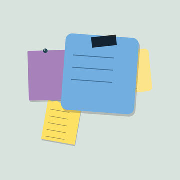Colorful sticky notes and folders set