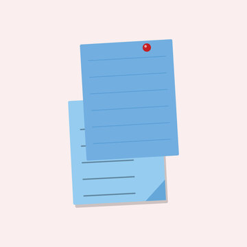 Blue sticky note attached to binder clip