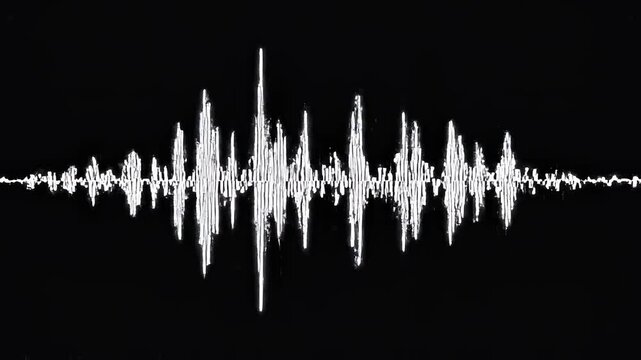 Abstract sound wave patterns in black and white with subtle motion for audio visualization and technology concepts