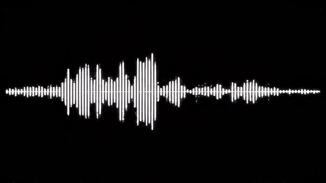 Soundwave patterns displaying amplitude variations against a dark background with cinematic lighting and subtle motion